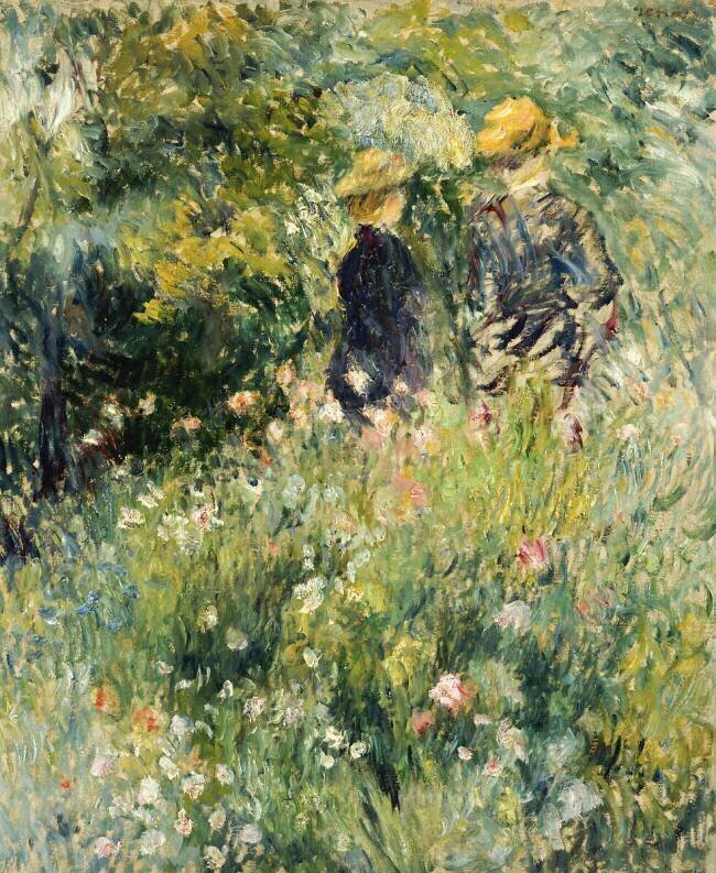 Conversation dans un jardin de roses Auguste Renoir