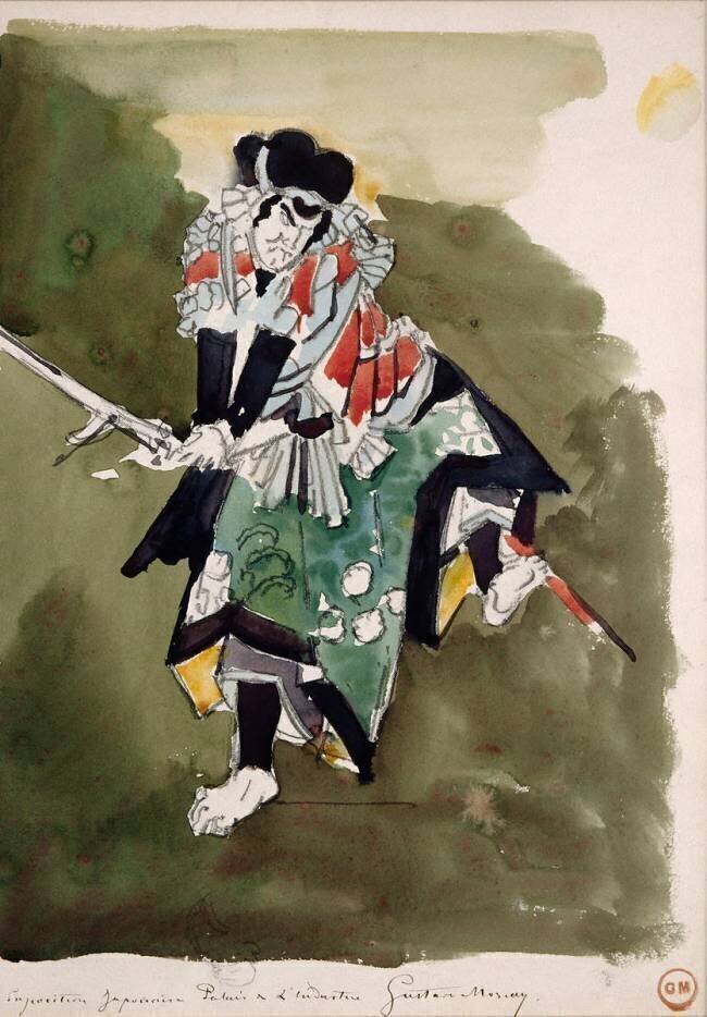Copie d'après un album japonais : acteur de Kabuki Gustave Moreau