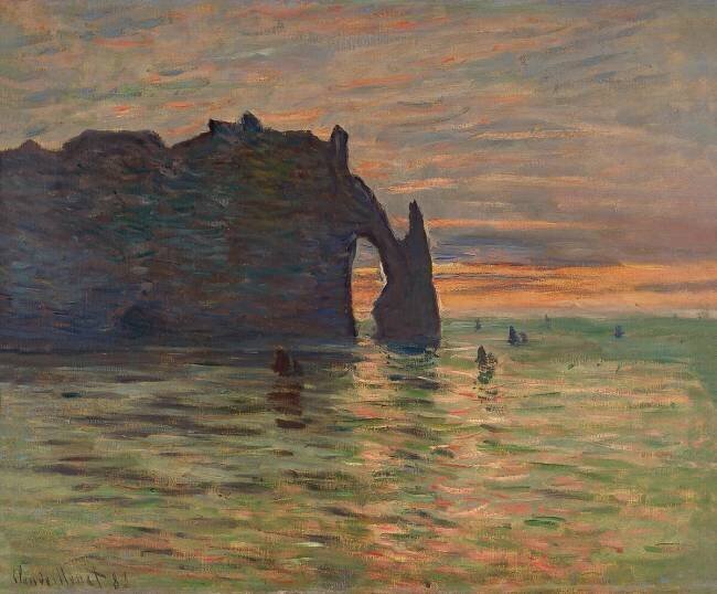 Coucher de soleil à Etretat Claude Monet
