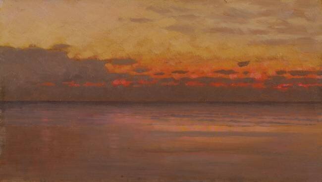 Coucher de soleil sur la mer William Bright Morris