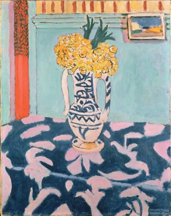 Coucous sur le Tapis Bleu et Rose Henri Matisse
