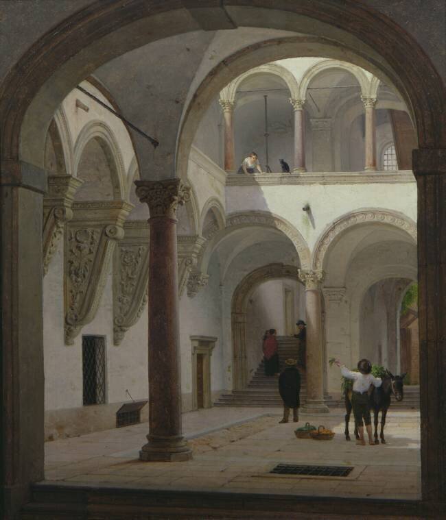 Cour du Palazzo Fava Heinrich Hansen