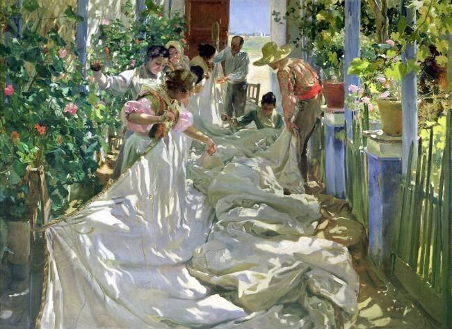 Cousant la voile Joaquin Sorolla y Bastida