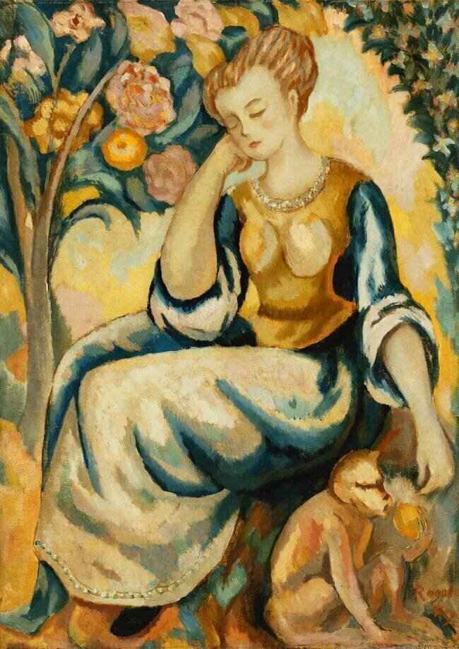 Dame avec un Singe Roger Fry
