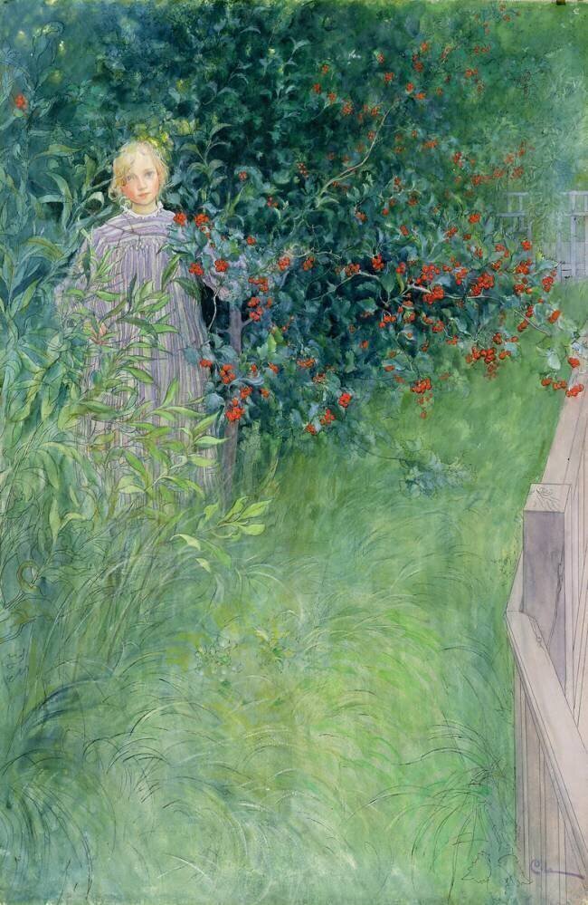 Dans la haie d'aubépines Carl Larsson