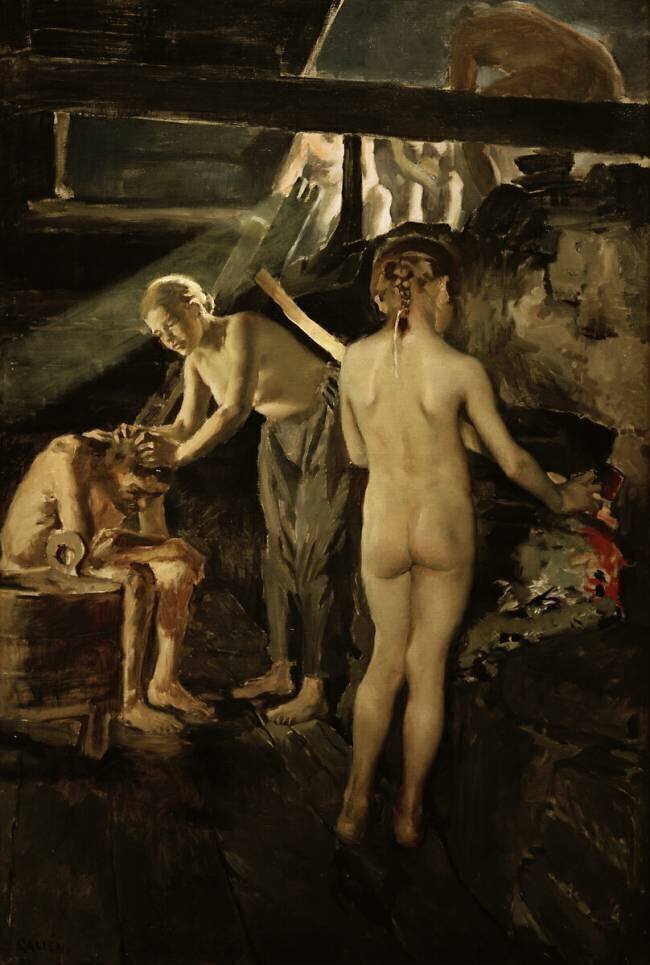 Dans le sauna Akseli Gallen-Kallela