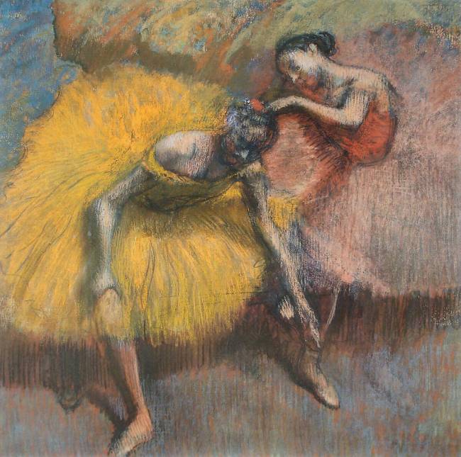 Deux danseuses jaunes et roses Edgar Degas