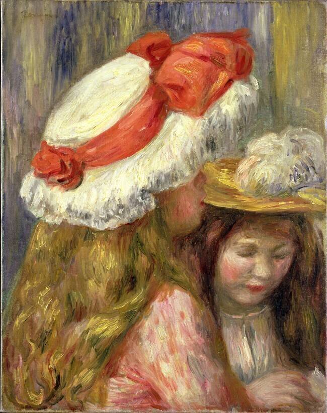 Deux filles avec des chapeaux Auguste Renoir