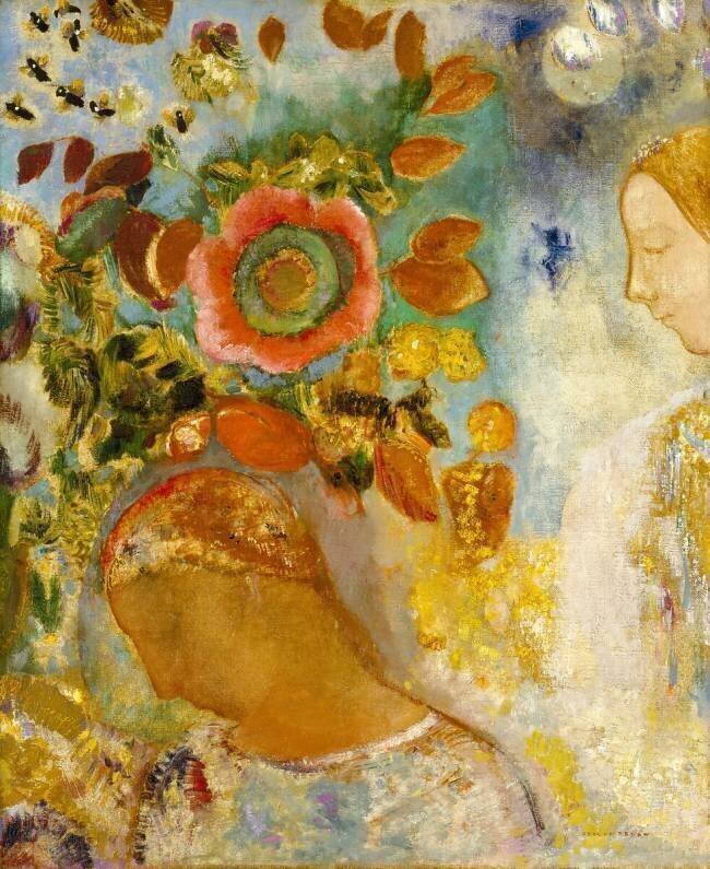 Deux Jeunes Fille avec des Fleurs Odilon Redon