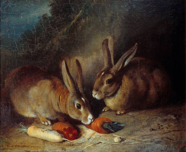 Deux Lapins Rosa Bonheur