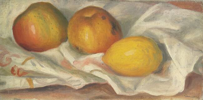 Deux pommes et un citron Auguste Renoir