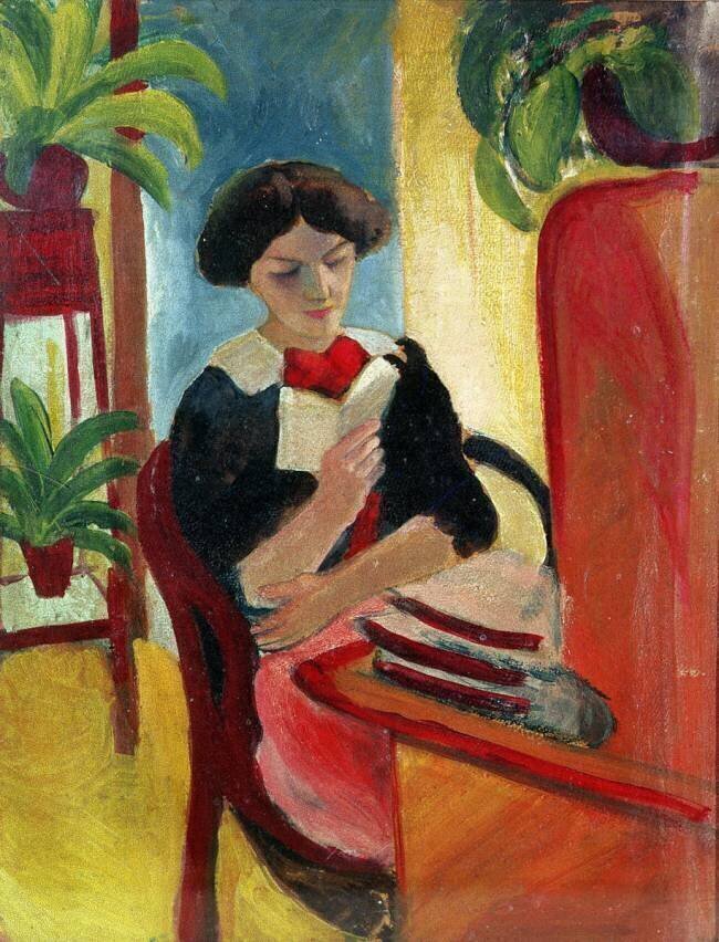 Elizabeth lisant August Macke