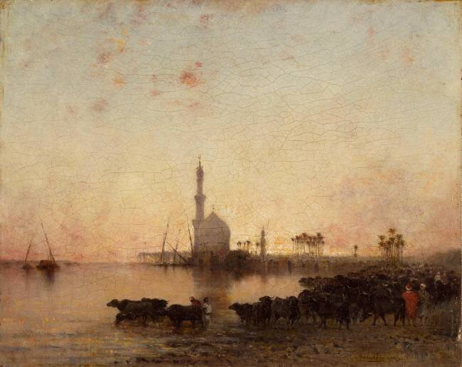 En Egypte : l'abreuvoir au crépuscule Narcisse Berchère