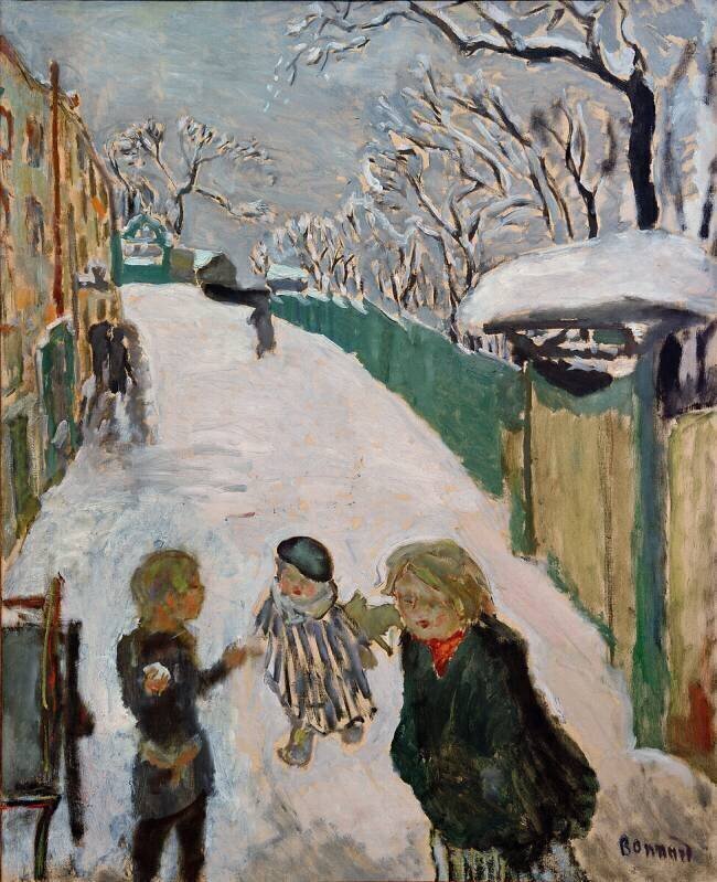 Enfants jouant dans la neige Pierre Bonnard