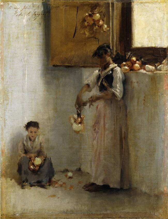 Eplucher des oignons John Singer Sargent