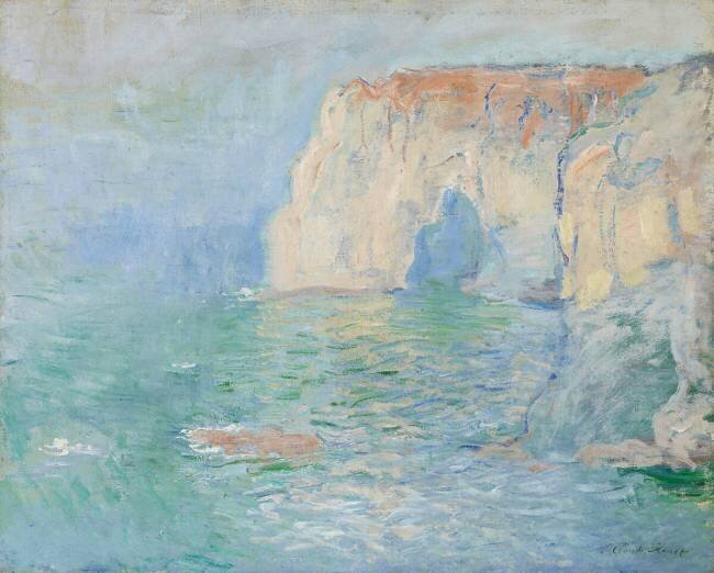 Etretat, la Manneporte, reflets sur l'eau Claude Monet