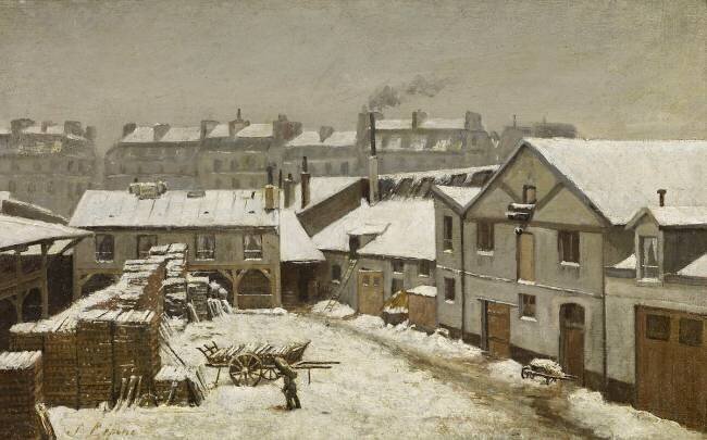 Faubourg de Paris sous la neige Stanislas Victor Edouard Lépine
