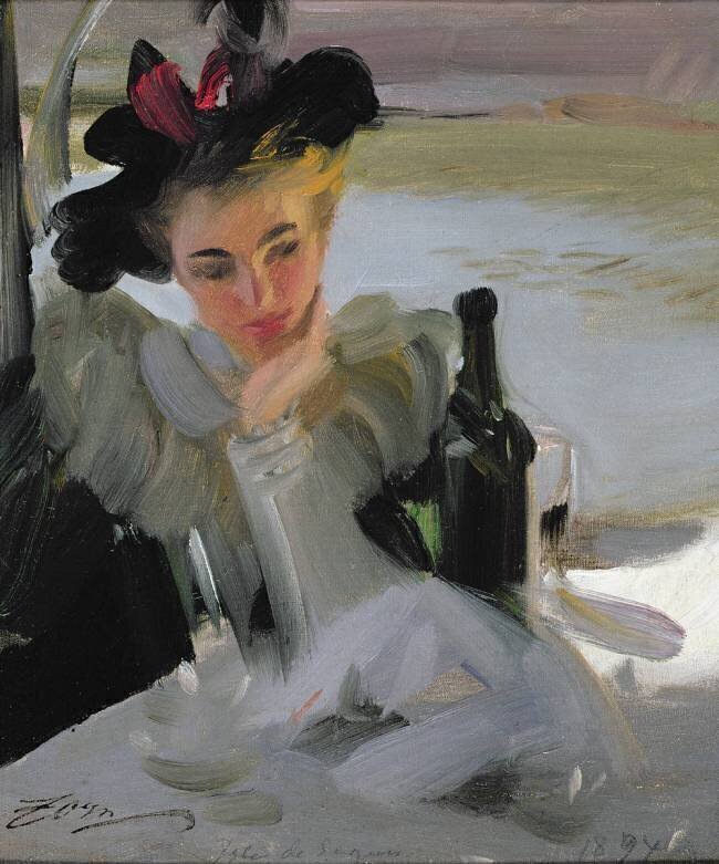 Femme au café Anders Zorn