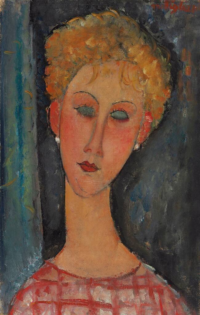 Femme blonde aux cheveux bouclés Amedeo Modigliani