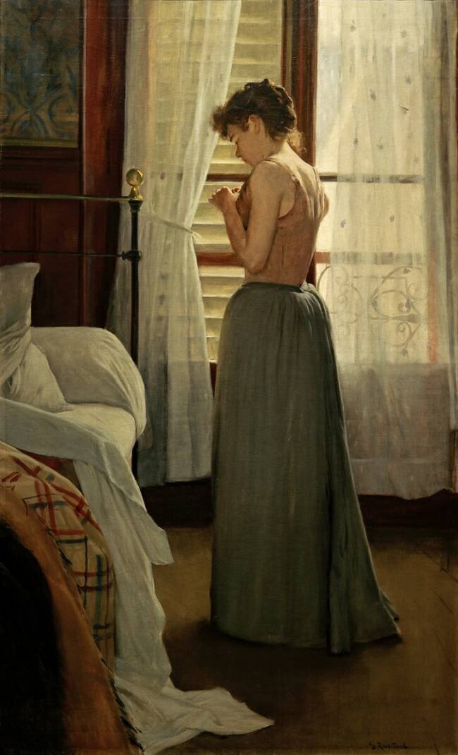 Femme chez elle  Santiago Rusiñol