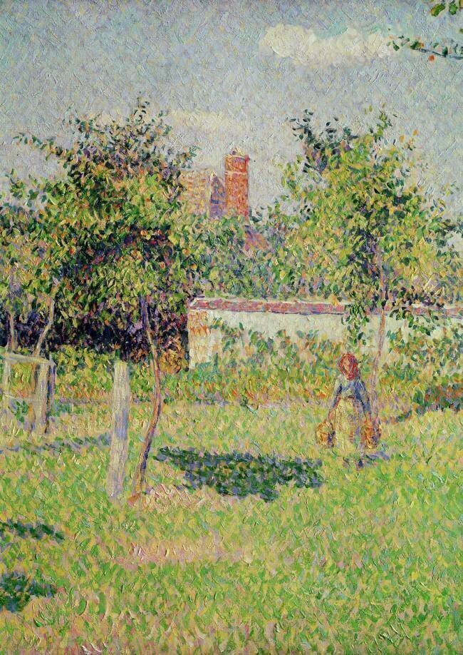 Femme dans le pré à Eragny Camille Pissarro