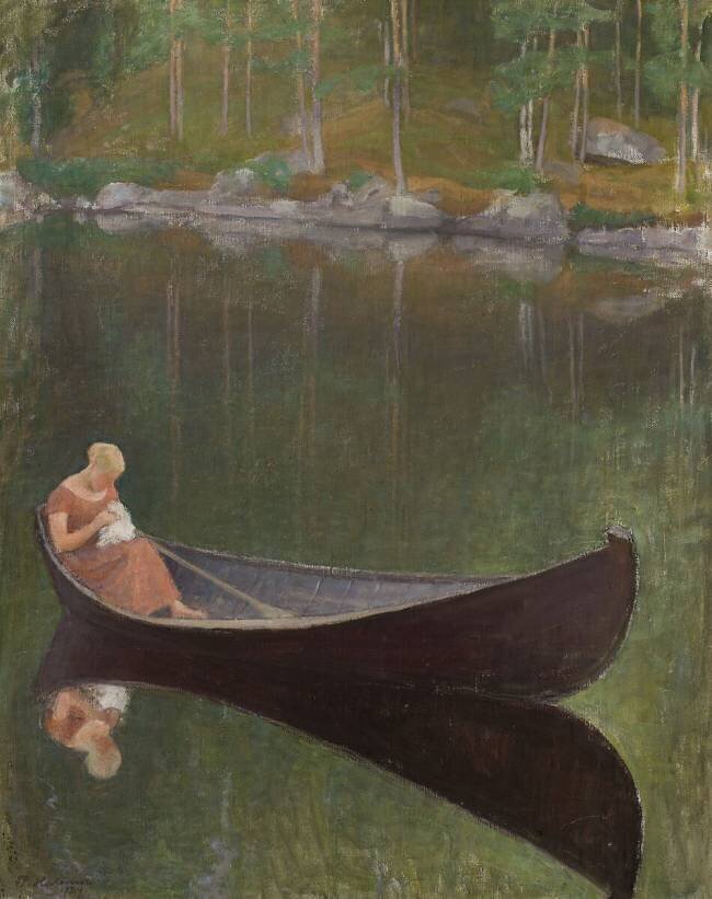 Femme dans un bateau Pekka Halonen