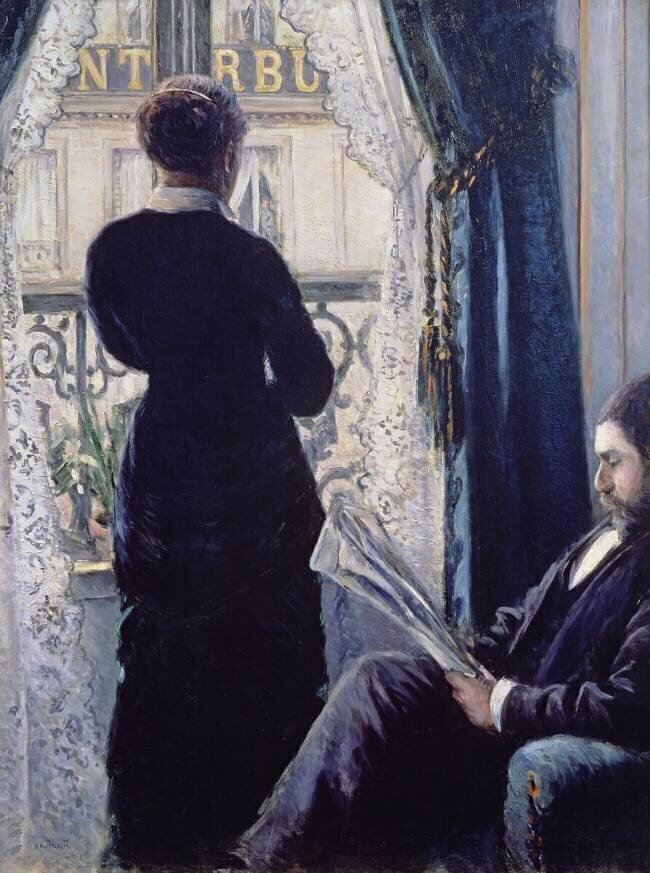 Femme à la Fenêtre : Vue d'Intérieur Gustave Caillebotte