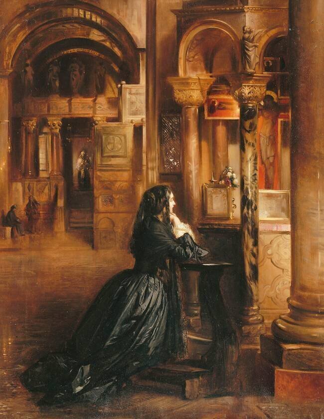Femme en prière à Saint-Marc de Venise Jean-Louis-Ernest Meissonier
