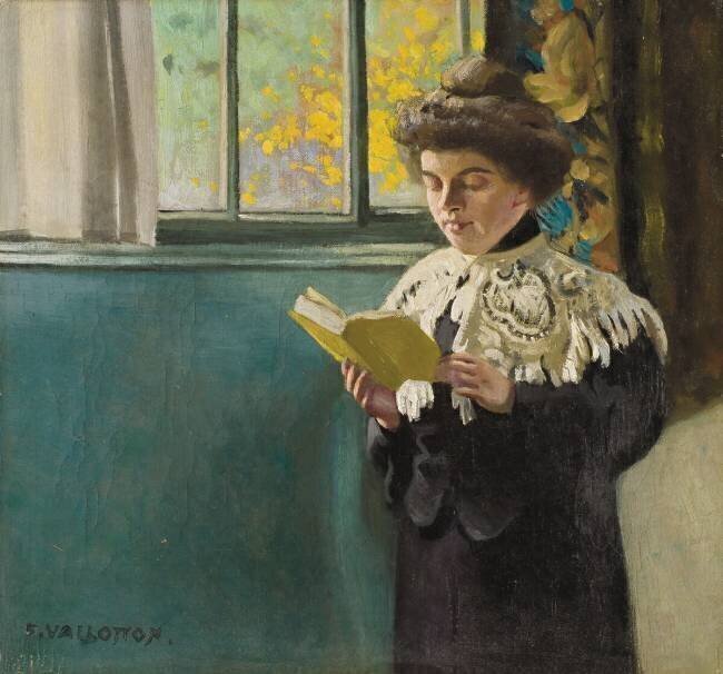 Femme lisant près de la fenêtre Félix Vallotton