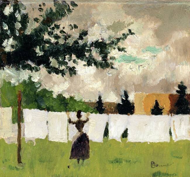 Femme qui étend du linge Pierre Bonnard