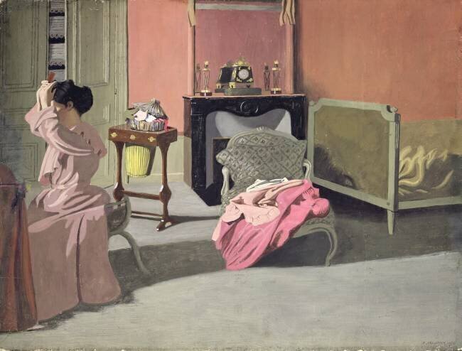 Femme se coiffant Félix Vallotton