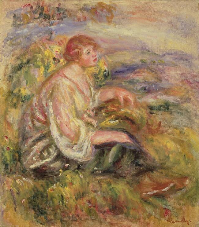 Femme sur une colline Auguste Renoir