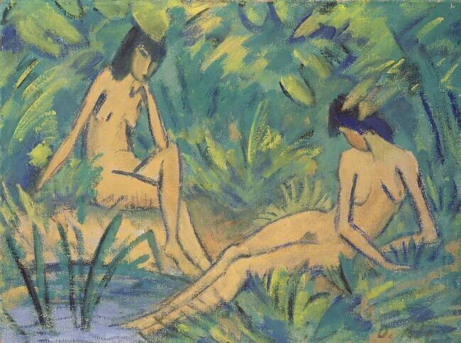 Femmes assises près d'une Source d'Eau Otto Mueller