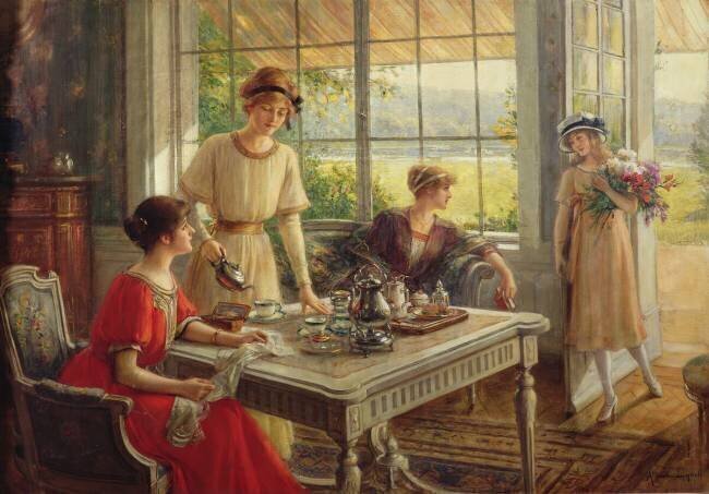 Femmes prenant du thé Albert Lynch