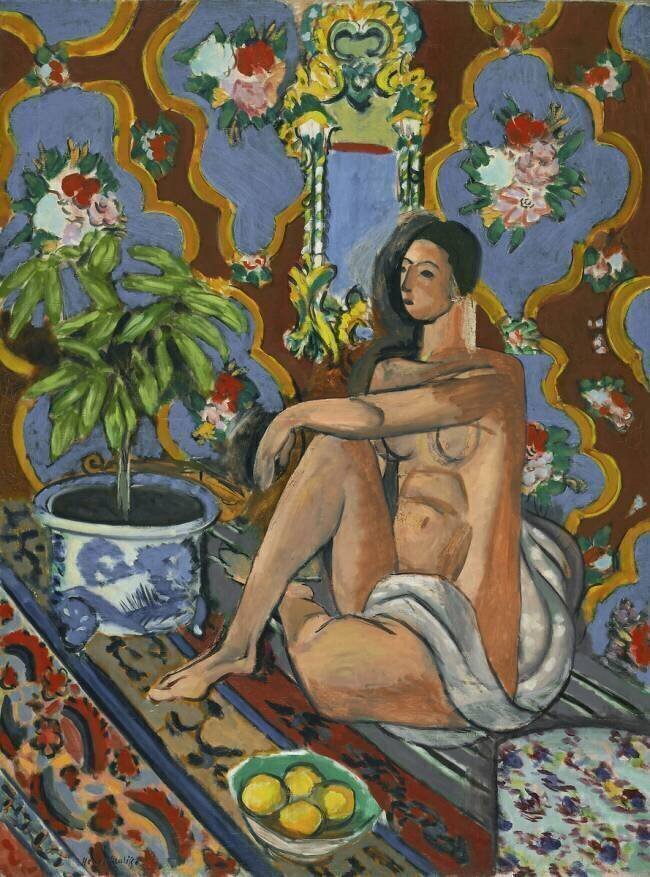 Figure décorative sur fond ornemental Henri Matisse