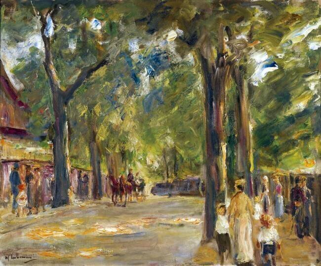 Figures sur la Grosse Seestrasse à Wannsee Max Liebermann