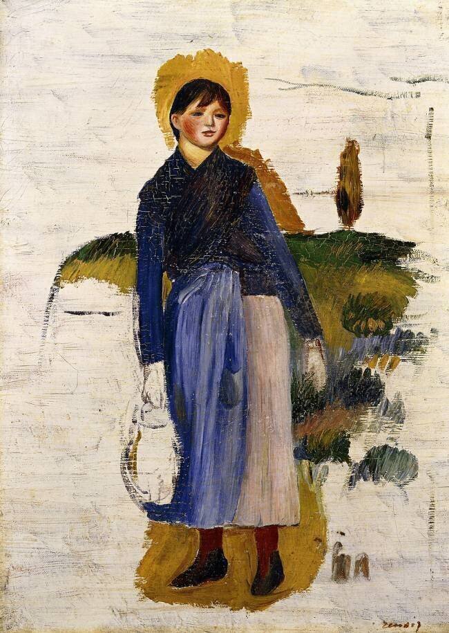 Fille avec des bas rouges Auguste Renoir
