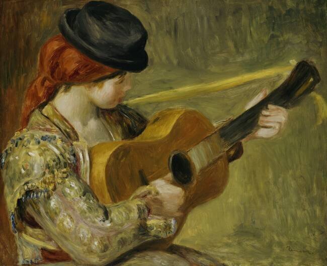 Fille avec une guitare Auguste Renoir