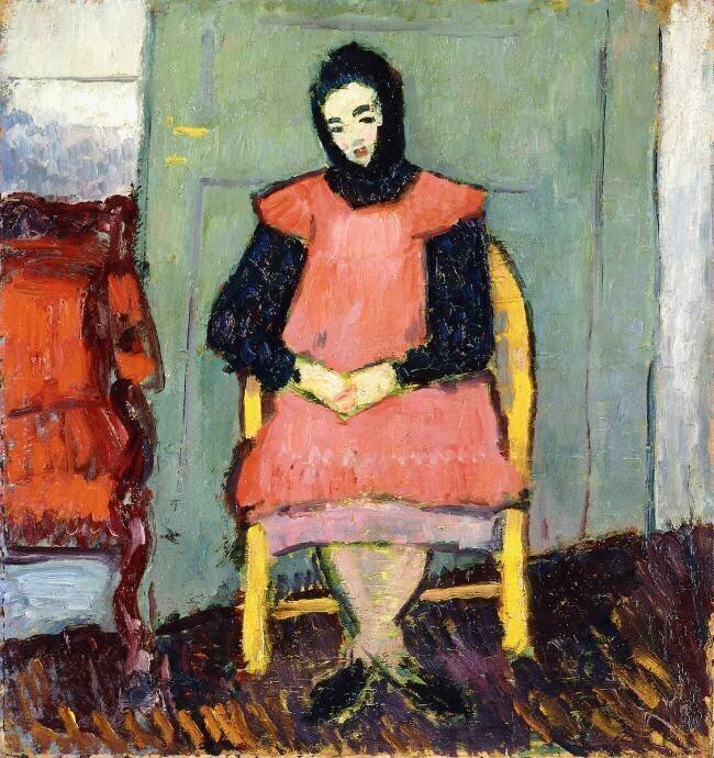 Fille dans une chaise jaune Alexej von Jawlensky
