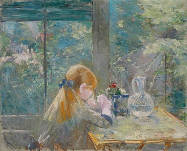 Fille Rousse assise sous la Véranda Berthe Morisot