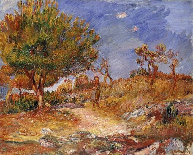 Fille sur un chemin Auguste Renoir