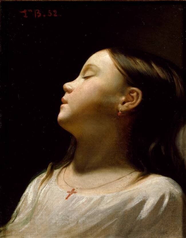 Fillette endormie Léon Bonnat