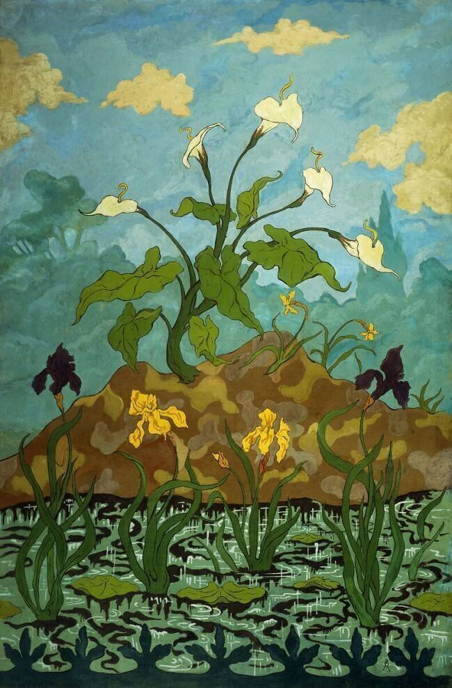 Fleurs de Lys, Iris Jaunes et Violettes Paul-Elie Ranson