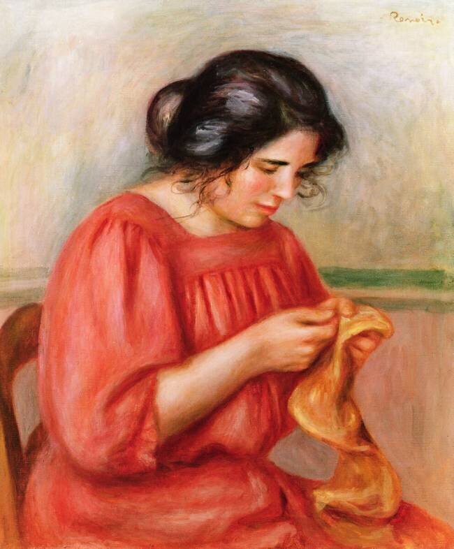 Gabrielle darning Auguste Renoir