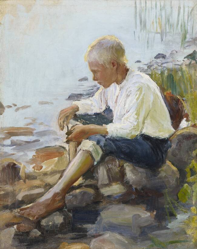 Garçon sur le rivage Pekka Halonen