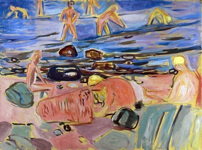 Garçons se baignant  Edvard Munch