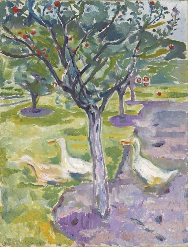 Geese in an Orchard Edvard Munch
