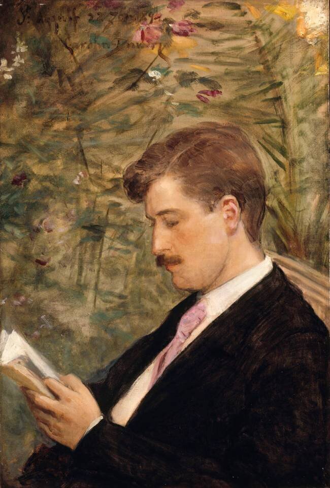 Georges Feydeau (1882-1921) lisant Carolus-Duran
