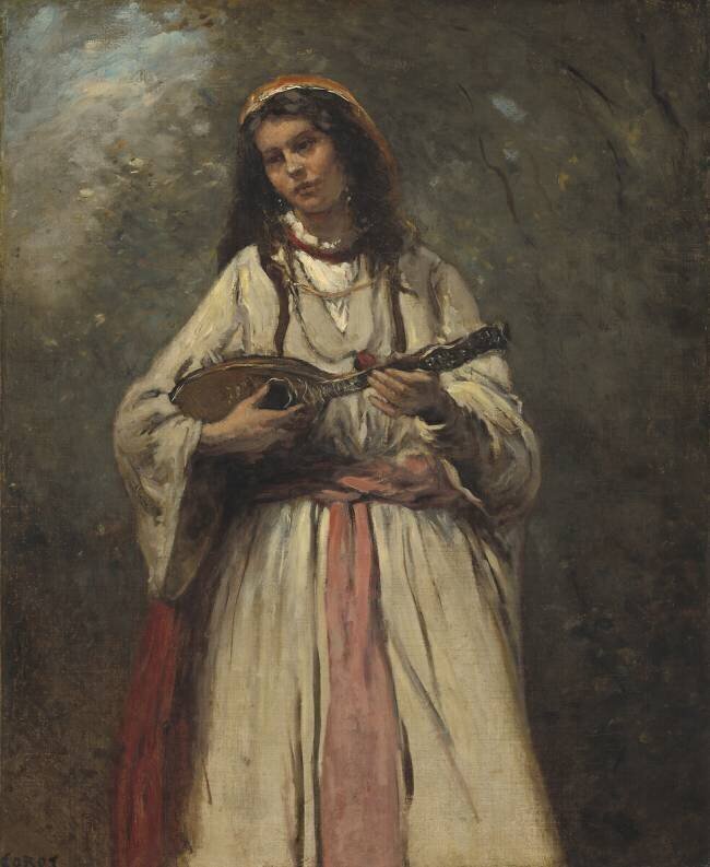 Gitane avec mandoline Jean-Baptiste Camille Corot