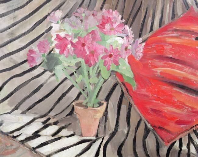 Harmonie de fleurs et tissu zébré Jacqueline Marval